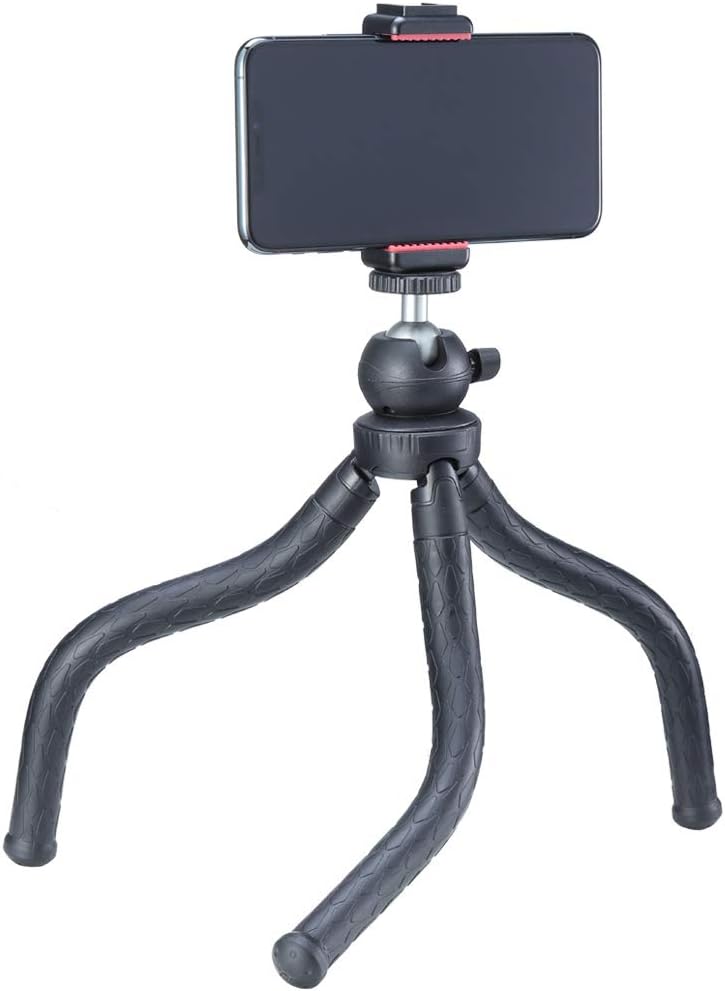 ULANZI ST-07 Adjustable Mount Clip for Mobile cellphone,Tripod accessory,Phone holder Tripod Mount with Cold Shoe Mount for Microphone LED Video Light with 1/4 Tripod Screw for smartphone,Multi-function mount clip for any tripod