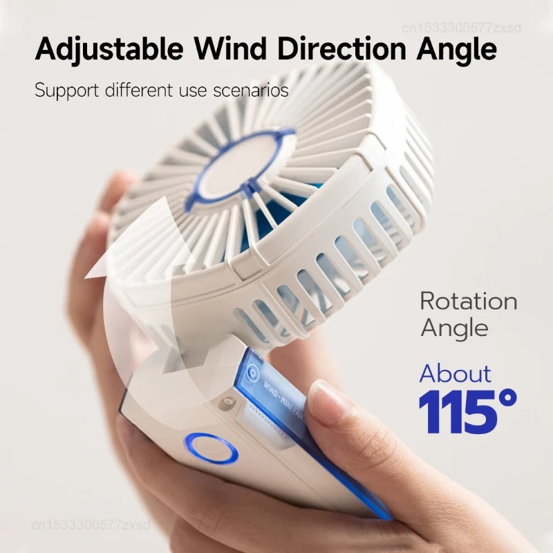 388 Portable Handheld Fan Personal Fan 115° Adjustable Small Fan 3 Speed 2400mAh Rechargeable USB Desk Table Hand Mobile Fan for Indoor Outdoor Camping Travel Student School Work Office Summer Valentines Gift VMI Direct