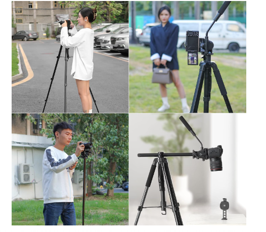 VT-02 Multifunctional Universal Tripod/Monopod Professional Overhead Tripod with Fluid Head Lightweight Aluminum 360 Panoromic and Vertical  Shots Different Angles for Photography and Videography DSLR Camcorder Smartphones