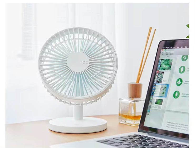 202 USB Charging Home Office Rechargeable USB Desktop Fan Built in Battery Three Speed 2000mAh Three Speed Mini Quiet Portable Rotation Oscillating Desk Table Fan