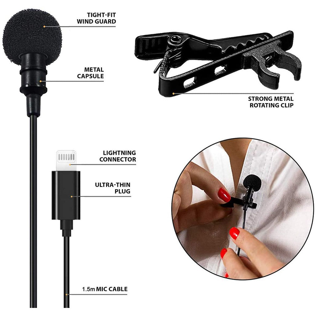 OYA BY-M2 M2 Clip-on Lavalier Microphone Lightning Port for iOS Devices