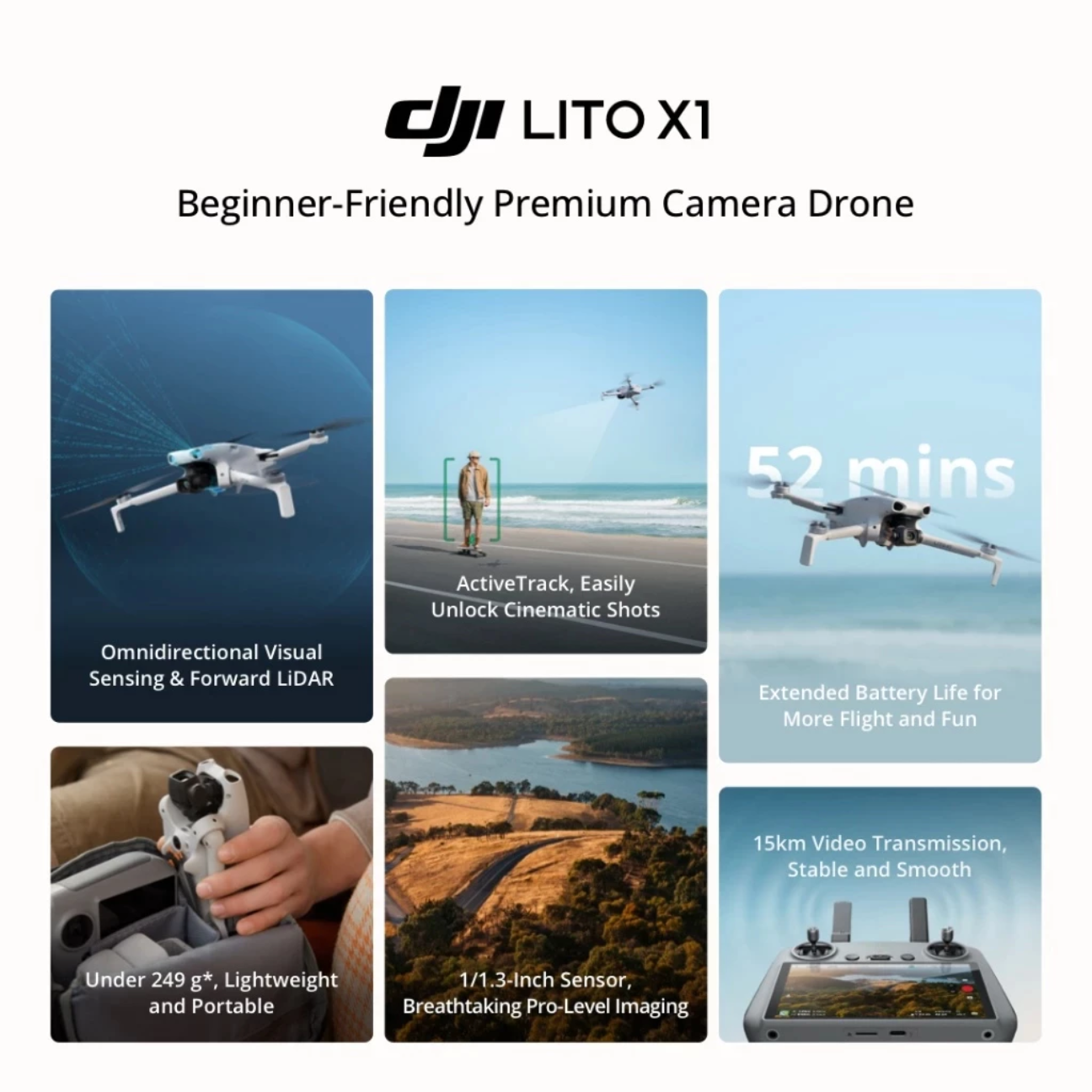 DJI Lito X1 Beginner-Friendly Premium Camera Drone