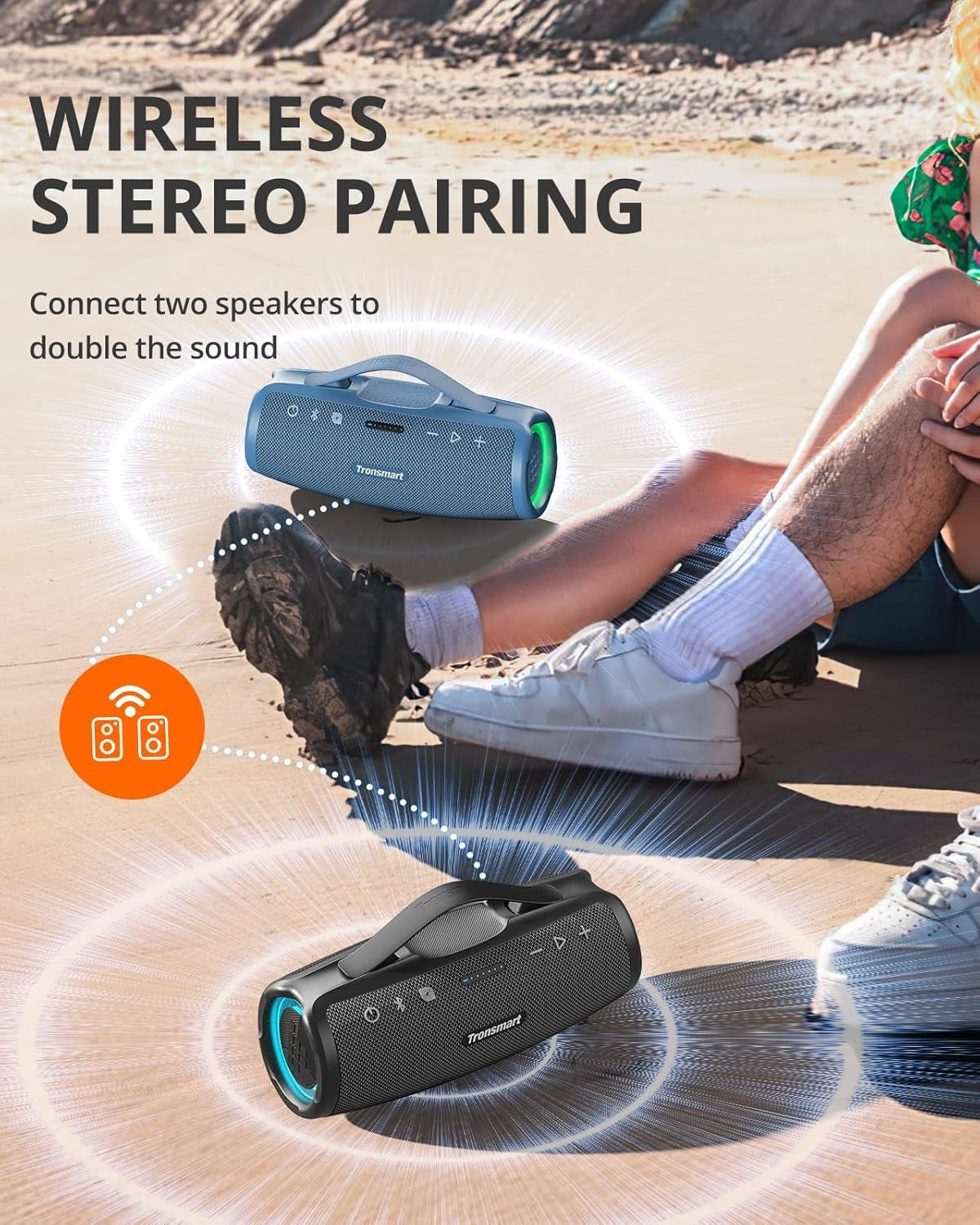 Tronsmart Mirtune S100 Speaker 50W Bluetooth Speaker Waterproof APP Support Punchy Bass for Outdoor