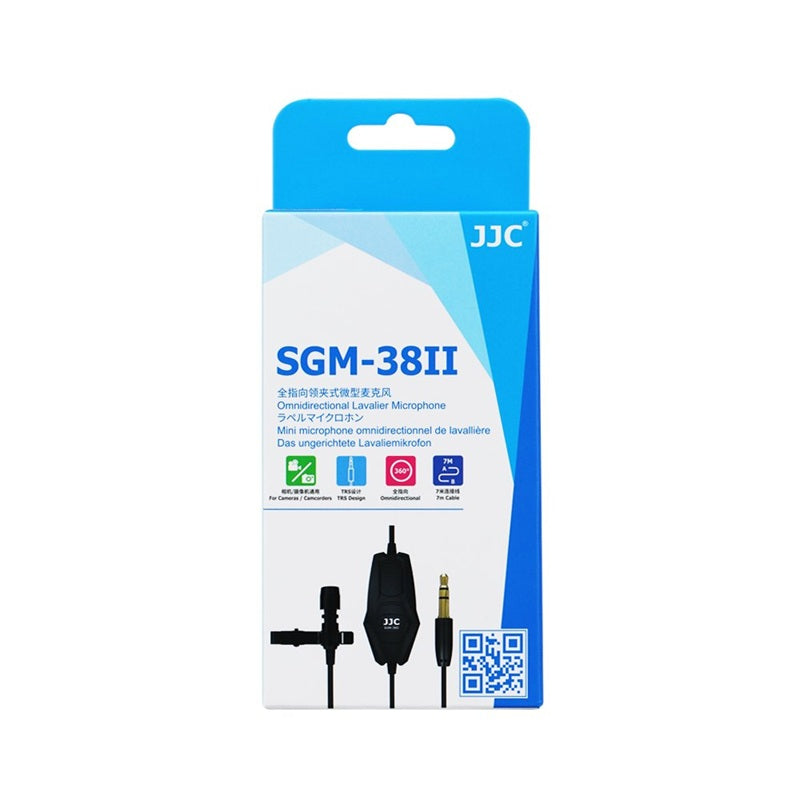 JJC SGM-38II Lavalier Microphone Omnidirectional Lapel 7 Meters Length Lightweight Lavalier Mic VMI