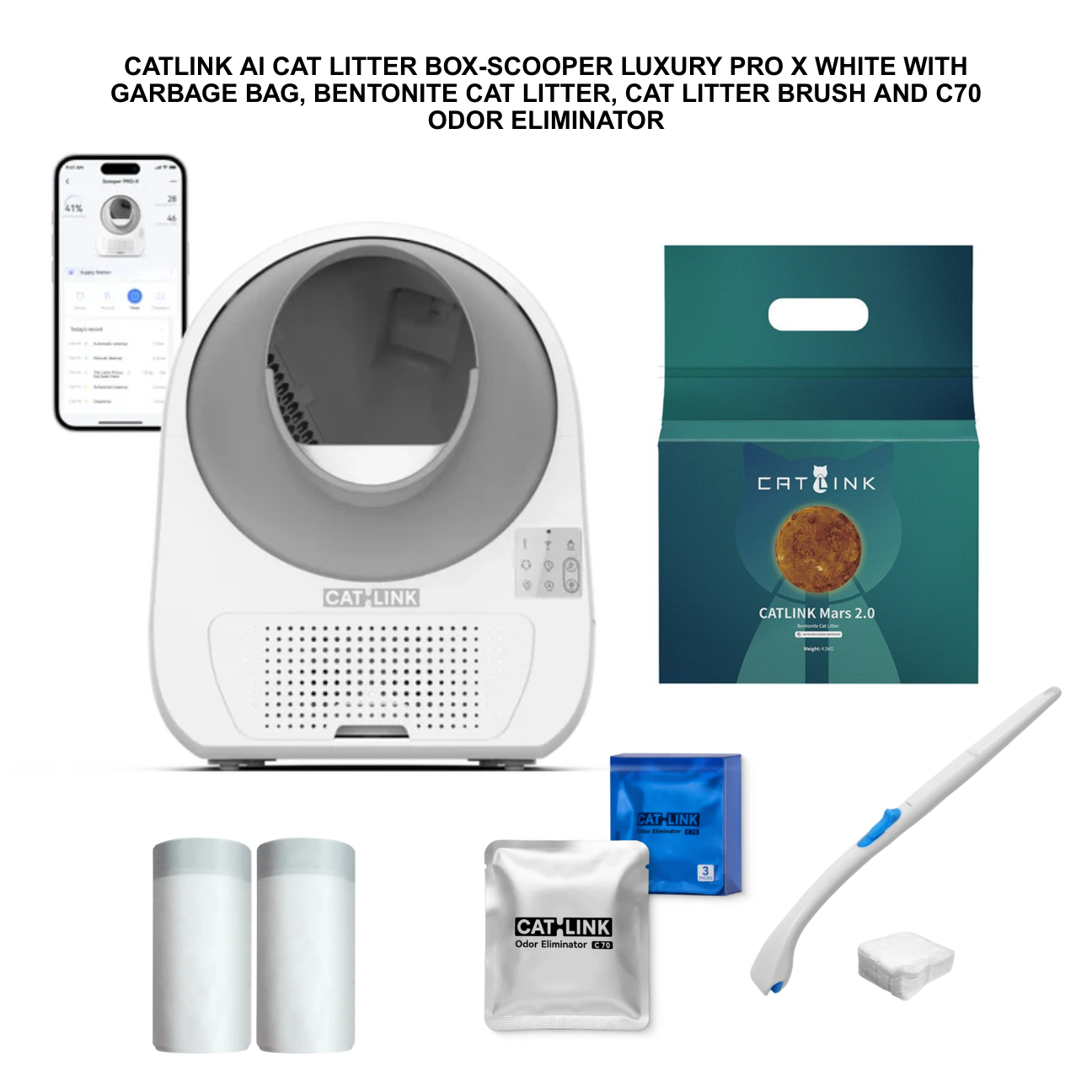 CATLINK Scooper Pro-X Box Self-Cleaning Litter Box Bundle