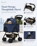 Bello SP02F2K 2in1 Detachable Lightweight Foldable Portable Pet Stroller Dog Cat Cart for Travel VMI
