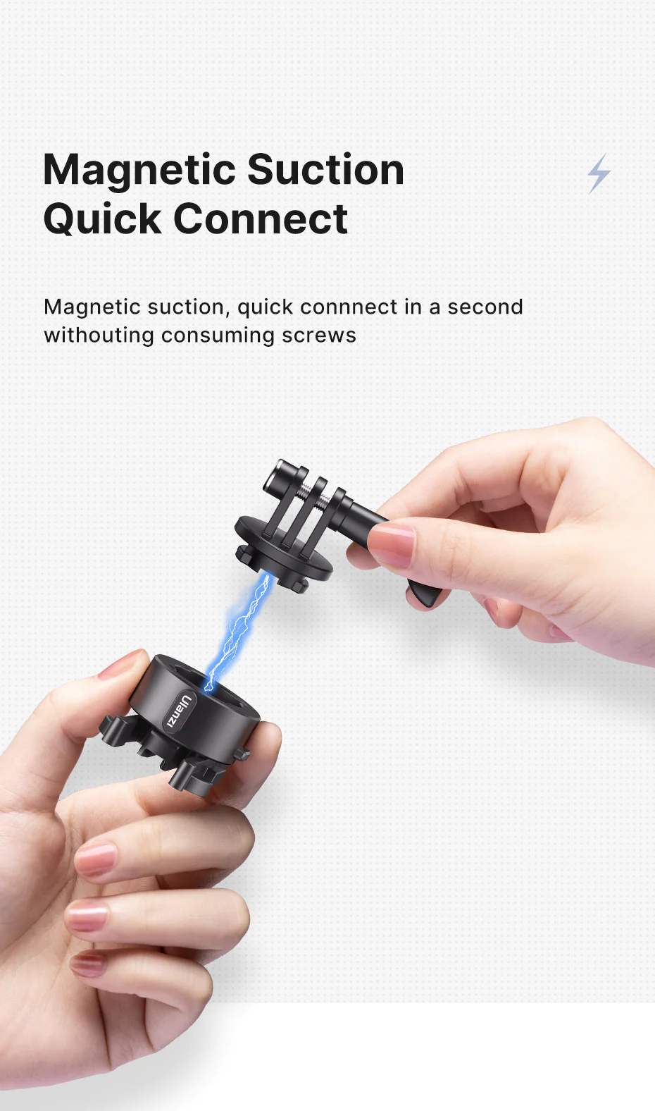 Ulanzi Go Quick II Magnetic Adapter Mount Kit Quick Release Buckle Mount Adapter with Locking Pins for Go Quick II Tripod and Monopod Combo Switch Adapter Base Mount for GoPro Hero 11/10/9/8/7/6/5 Accessories Magnetic Suction Quick Connect - VMI Direct