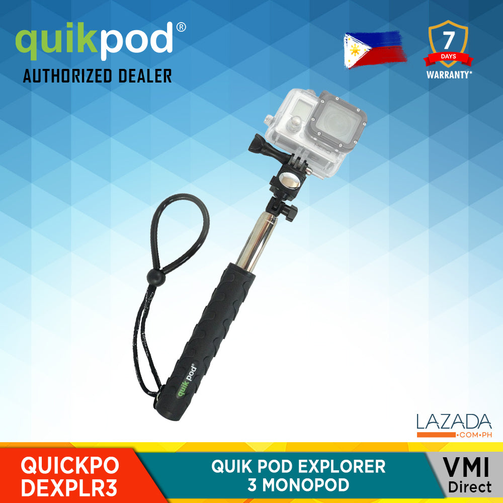 Quik Pod Explorer 3 Selfie Monopod for GoPro Smartphones Salt Waterproof Quikpod