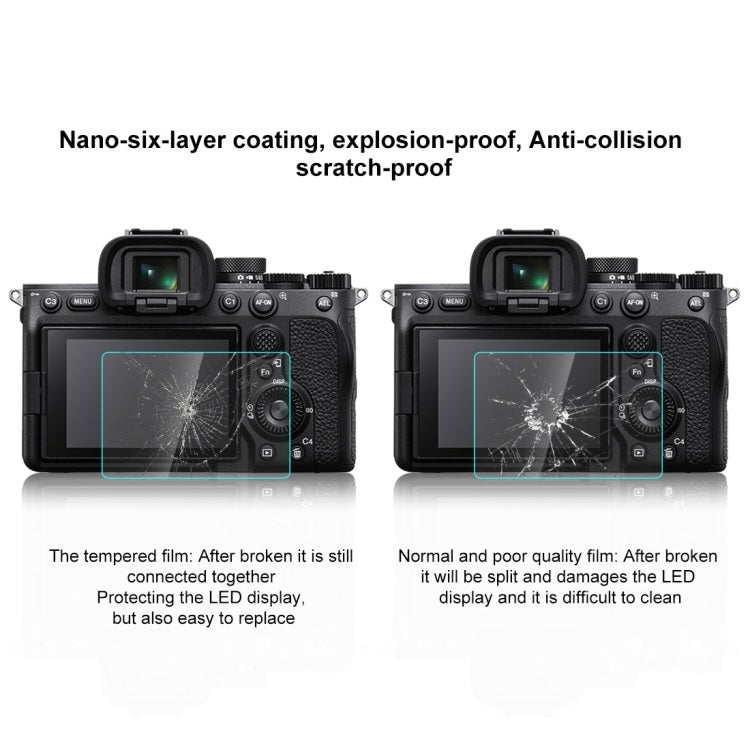 9H Tempered glass for mirrorless camera, featuring anti-collision and scratch-proof protection