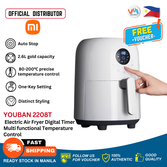 Xiaomi Youban Smart Electric Air Fryer Digital Timer Multi functional Temperature Control, Oil-Free, Healthy Cooking Airfryer  Integrated design, anti-fingerprint keys, leave no trace when touched Small an convenient durable and easy to clean. VMI Direct