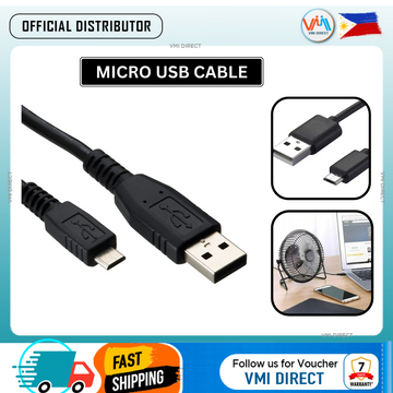 Micro USB Charger Data Cable ONLY 50cm Micro USB Wire Cord for Earphone, Headphone, Cellphone, Android, Redmi, Samsung, S7, Vivo, Oppo, Huawei and Portable Fan Charger and Powerbank - VMI Direct