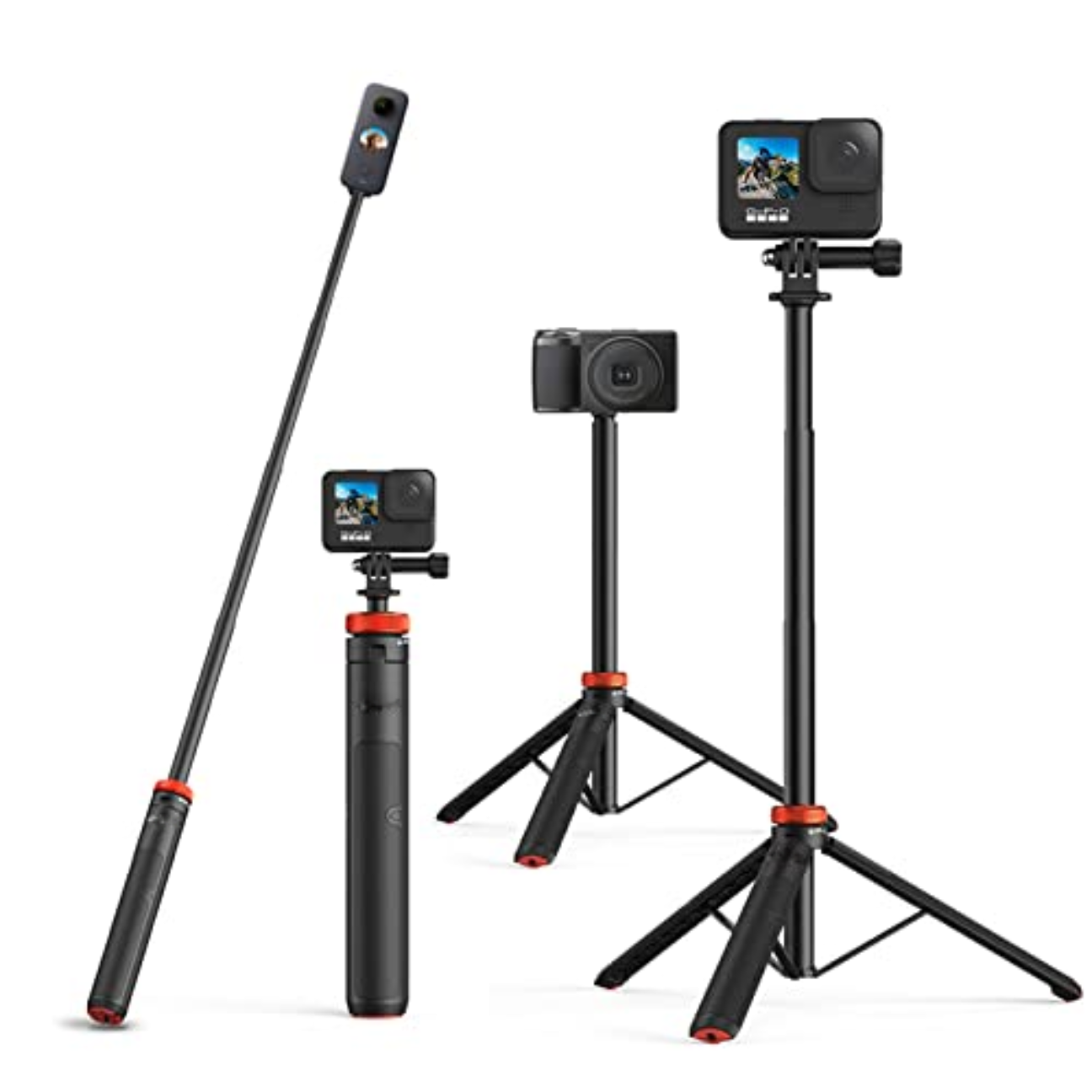 Multifunction MT41 2in1 Adjustable Mini Tripod with 4 Sections Extendable Function and Cold Shoe Mount Design Perfect for Livestream Vlogging and Video Shooting Handheld Small Camera Tripod for iPhone Android DSLR GoPro Webcam Compact iPhone VMI Direct