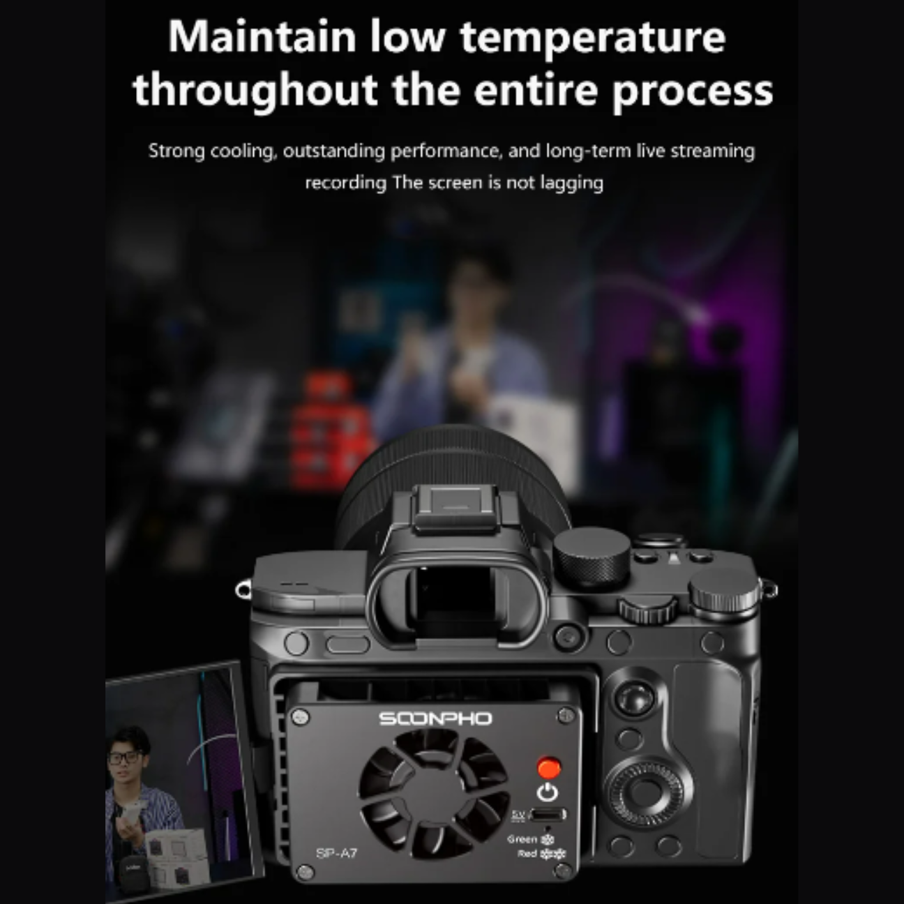 CA25 Camera Cooling Fan Camera External Cooler Heat Radiator Portable Camera Cooler for DSLR Camera