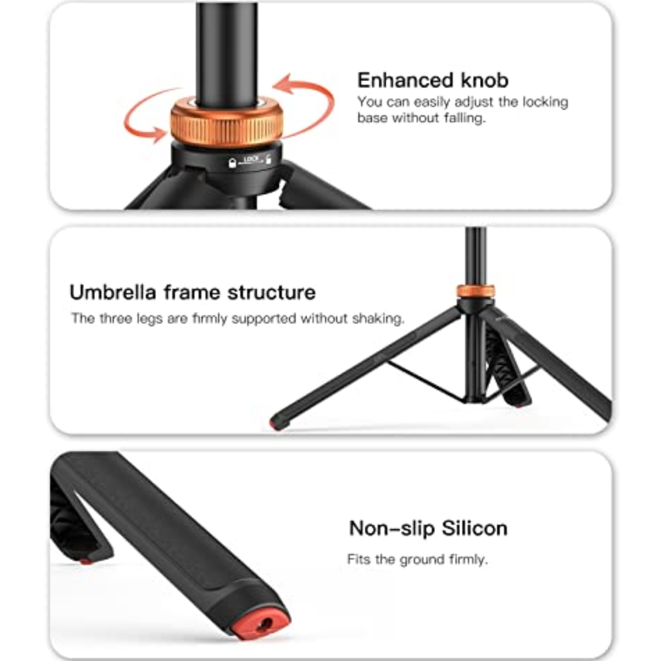 Multifunction MT41 2in1 Adjustable Mini Tripod with 4 Sections Extendable Function and Cold Shoe Mount Design Perfect for Livestream Vlogging and Video Shooting Handheld Small Camera Tripod for iPhone Android DSLR GoPro Webcam Compact iPhone VMI Direct