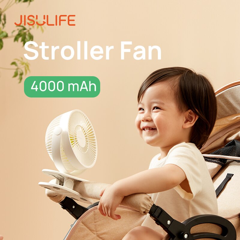 Jisulife FA18S FA29 FA29A 200mAh and 4000mAh Stroller Clip Fan Desktop Fan USB Rechargeable Fan 4 Gears Wind 360° Rotation