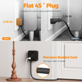 TESSAN PS01AUS Original Power Strip with USB-C 6FT Braided Extension Cord cETLus Certified VMI Direct