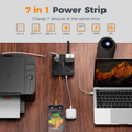 TESSAN PS01AUS Original Power Strip with USB-C 6FT Braided Extension Cord cETLus Certified VMI Direct