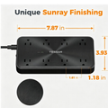 TESSAN PS02AUS Original 11in1 Power Strip 20W with USB-C 6FT Braided Extension Cord cETLus Certified - VMI Direct