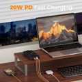 TESSAN PS02AUS Original 11in1 Power Strip 20W with USB-C 6FT Braided Extension Cord cETLus Certified - VMI Direct