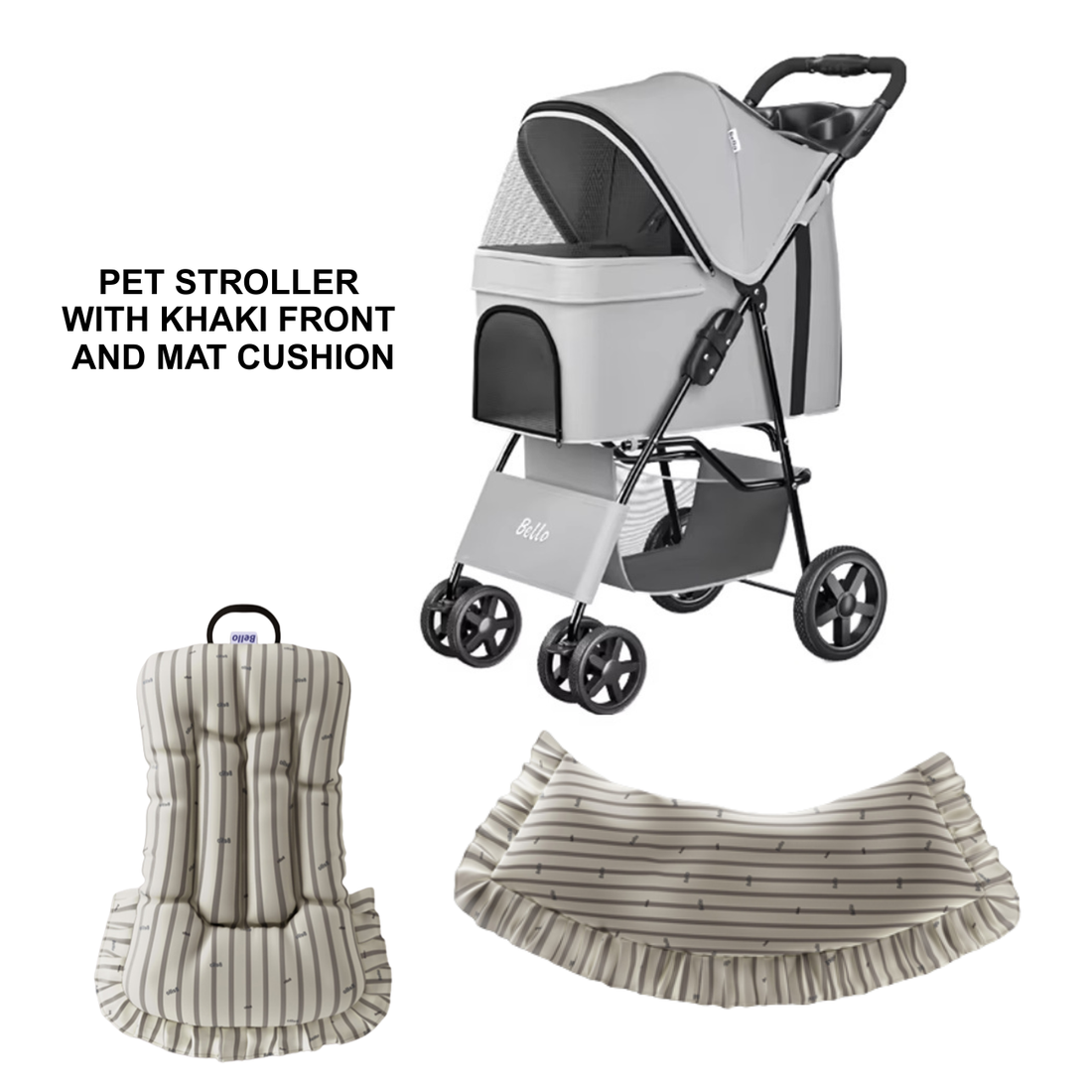 BELLO SP02 Lightweight Foldable Pet Stroller for Dogs And Cats Portable Travel Pushcart Outdoors VMI