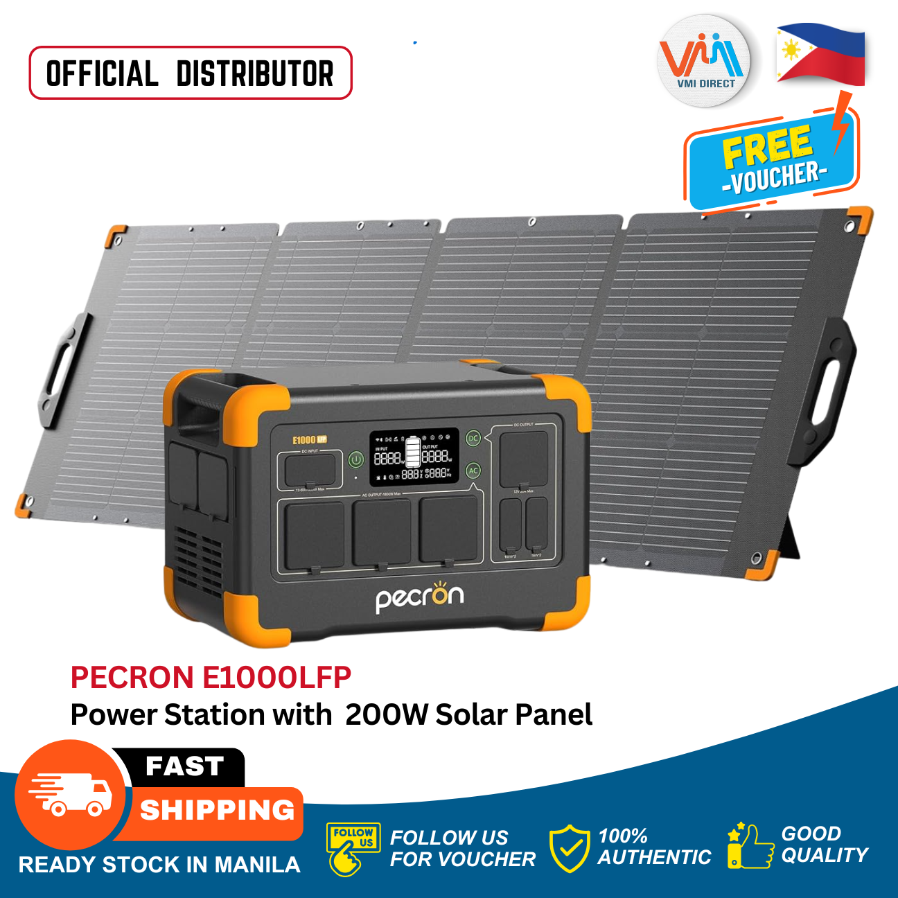 Pecron E1000LFP Portable Power Station 1800W Output 1024Wh LiFePO4 Battery