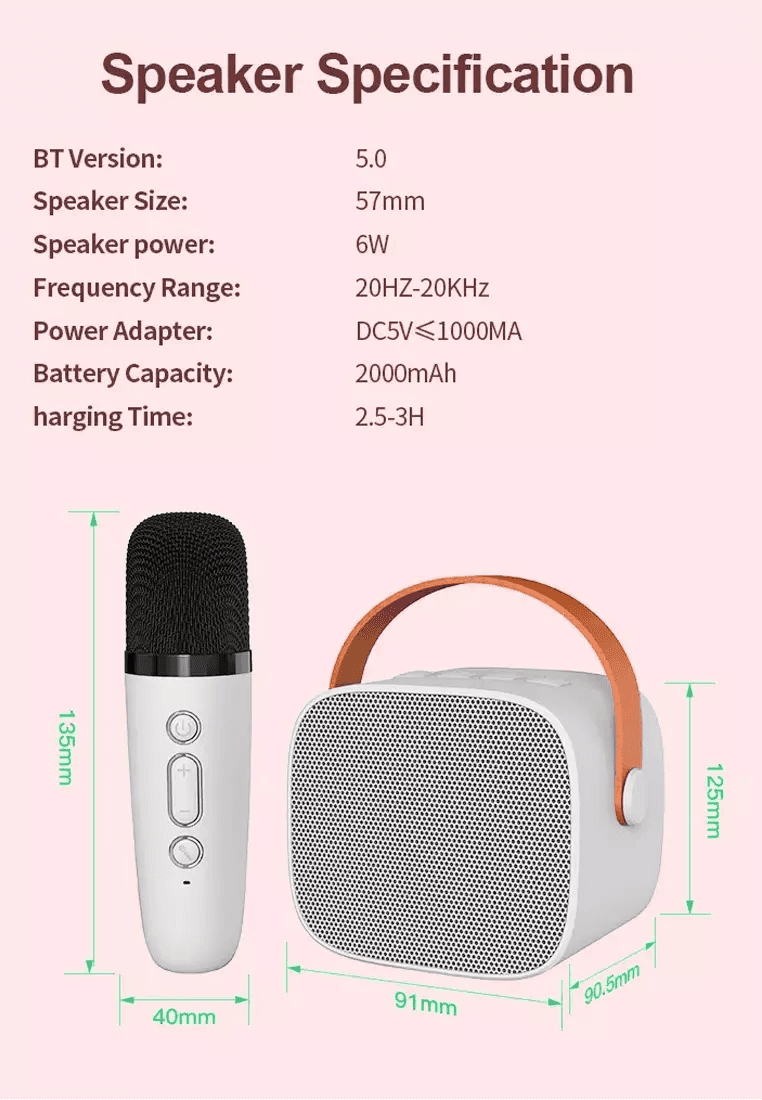 P2 Mic P2 Mini Bluetooth Speaker With Microphone Karaoke Set Portable Wireles