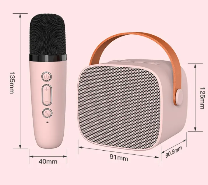 P2 Mini Bluetooth Speaker With Microphone Karaoke Set Portable Wireless Single and Dual Microphone Loudspeaker 3D Home KTV Pink/White/Blue Camping Karaoke  Machine Support Bluetooth Memory Card Stereo Amplifier party - VMI Direct