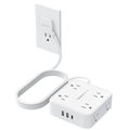 TESSAN TS-1026 Flat Plug Power Strip for Tight Spaces Extension Cord