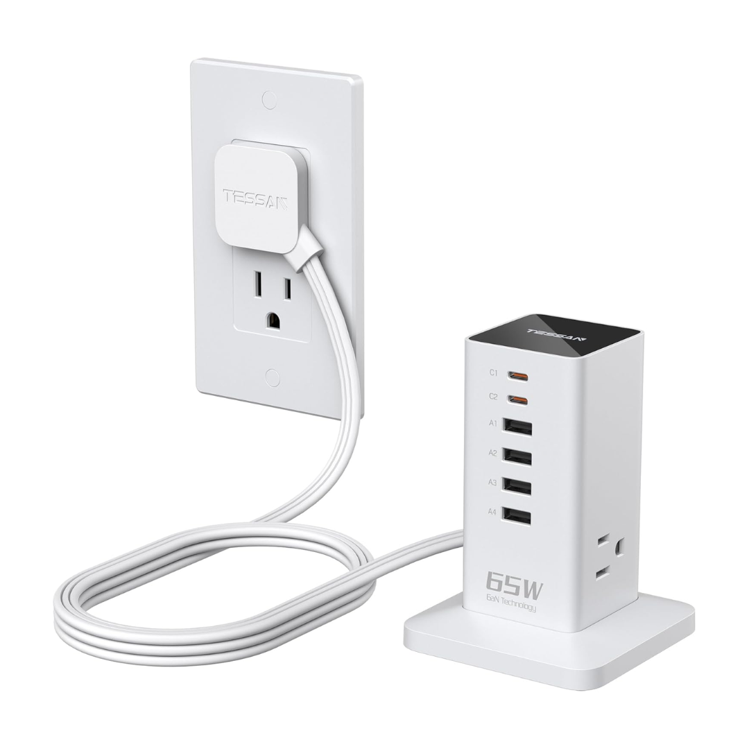 ‎Tessan TS-CS01 to TS-CS04 Desktop Charging Station for Multiple Devices 65W