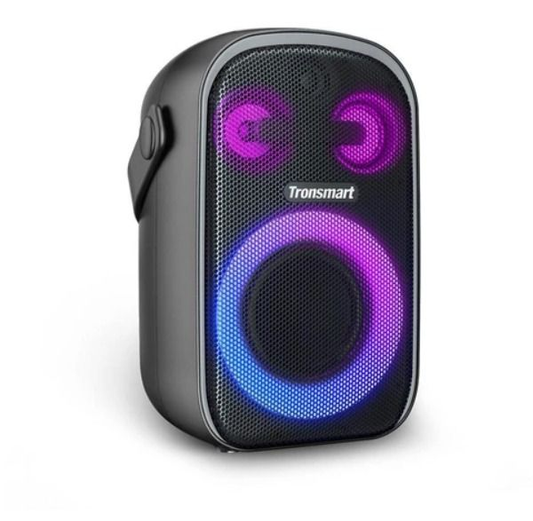 Tronsmart Halo 100 Portable Party Speaker 3-Way Sound System Splendid Lighting Effects Ultra Portable with Handle 18 Hours of Playtime Stereo Pairing Personalize Audio Effects via App Dual Audio Modes Party Speaker 60W Strong Power IPX6 Waterproof - VMI