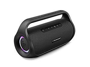 Tronsmart Bang Mini Bluetooth Portable Party Speaker Exceptional Stereo Sound SoundPulse® Audio Beat-driven Light Show IPX6 Waterproof 50W 15 Hours of Playtime Stereo Pairing Built-in Powerbank Beat Oriented Light Show True Wireless Stereo