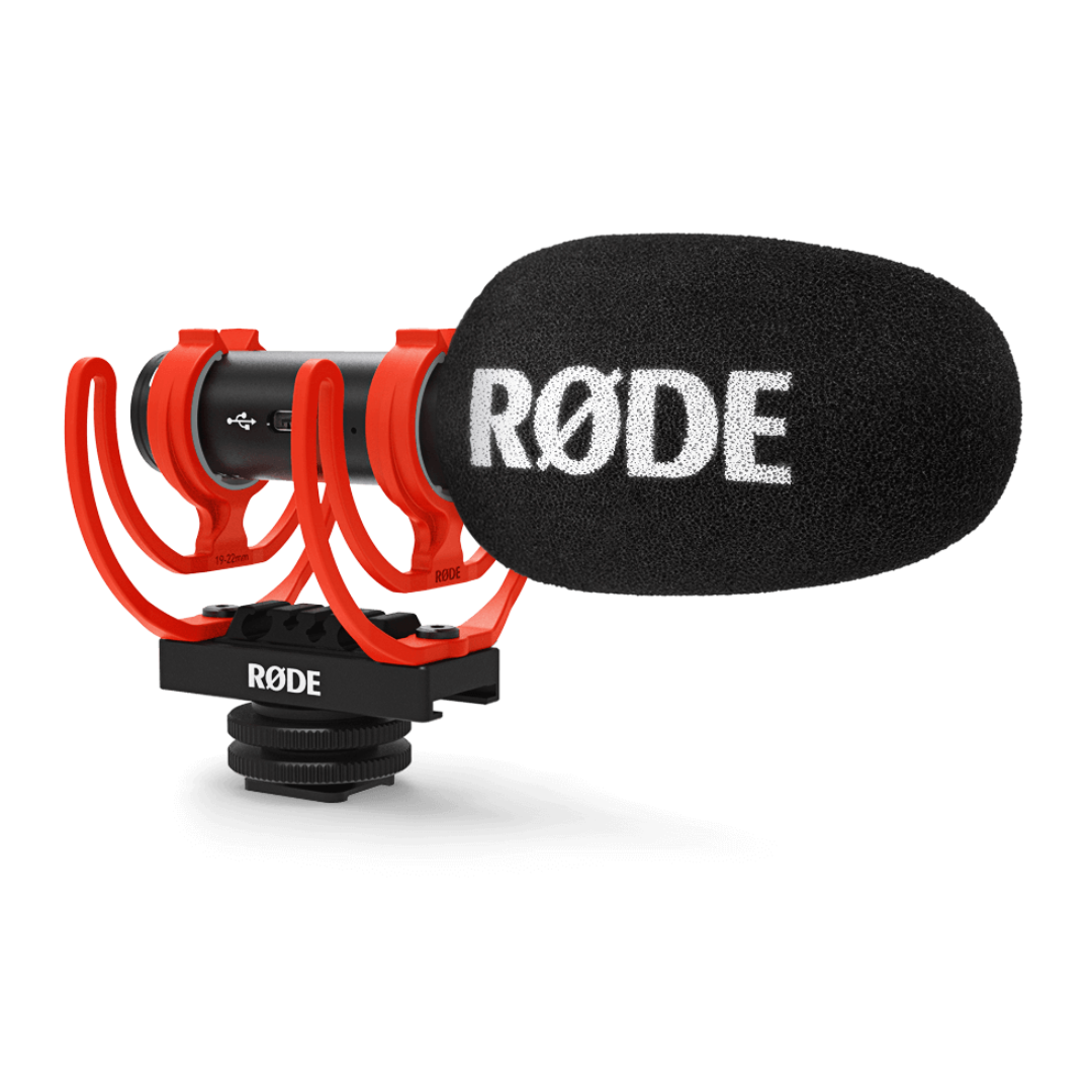 Rode VideoMic GO II Lightweight Highly Directional Ultra Compact On Camera Microphone Professional Quality Super Cardioid Polar Pattern Full Bodied Audio Shotgun Microphone 3.5mm TRS Connection HELIX™ Isolation Mount iPhone and Android Compatible - VMI