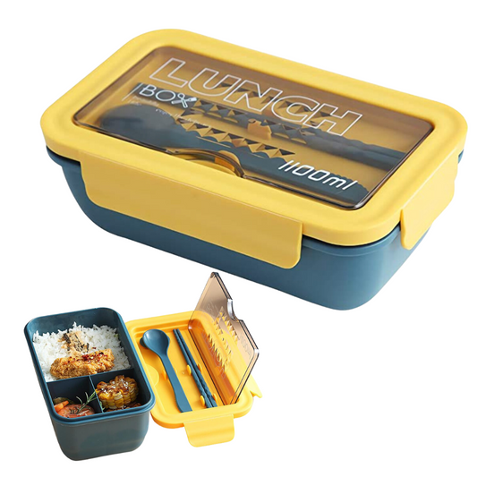 Leakproof kids microwave safe bento box with lock food container 850ml with 2 compartment