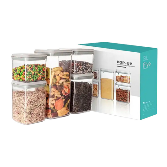 Ankou Food Storage Container Set of 5 Airtight Food Storage Set Pop Up Airtight Container -