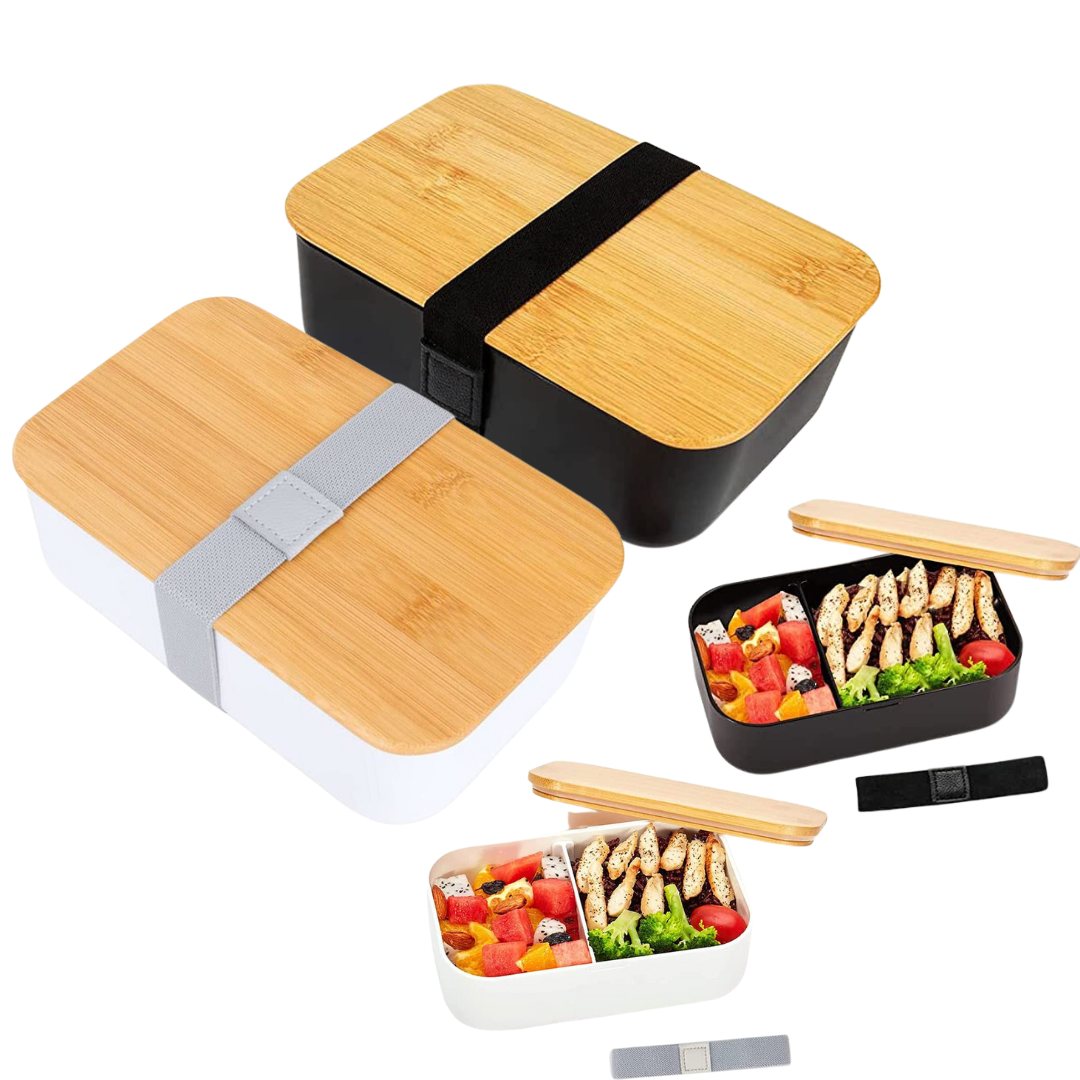 1200ml Japanese Style Eco Friendly Portable Plastic Bento Lunch Box Rectangular with 2 Layers