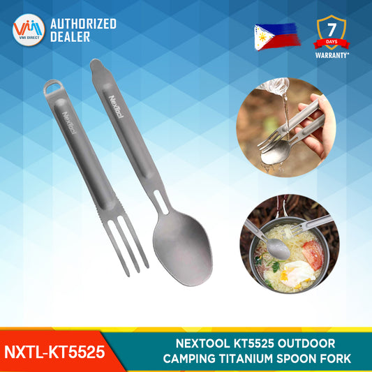 Xiaomi Nextool KT5525 Outdoor Camping Titanium Spoon Fork Cooking Titanium Spoon Tableware Cutlery Spork Set Portable For Camping Picnic Pure Titanium Portable Tableware 2-in-1 Detachable Outdoor Sports Healthy Convenient Anti-Bacterial - VMI Direct