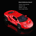 Acrylc Reflective Display Board showcasing a red car model with detailed reflections and background lighting