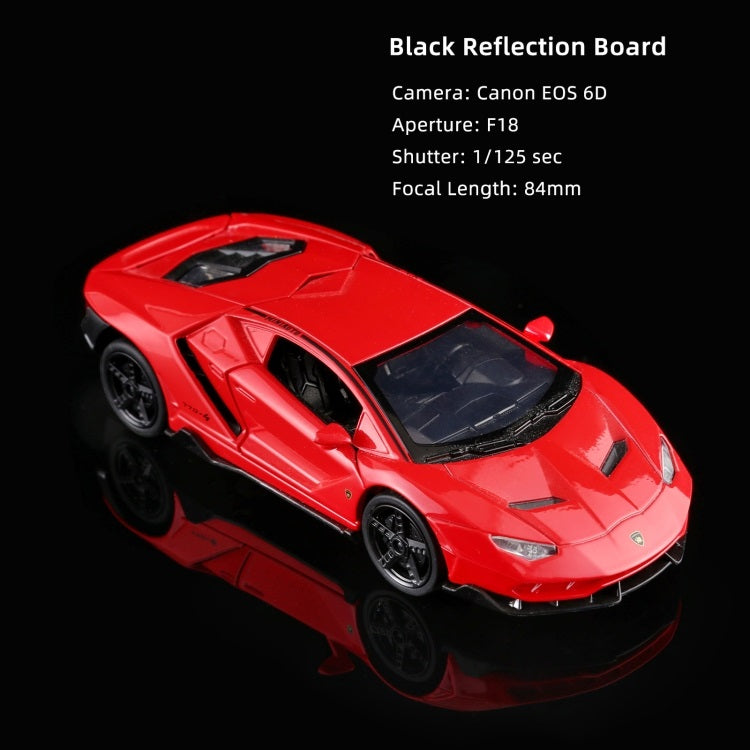 Acrylc Reflective Display Board showcasing a red car model with detailed reflections and background lighting