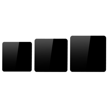 Set of three black Acrylic Reflective Display Boards for photo and studio lighting setup