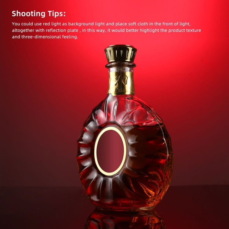 Acrylic Reflective Display Board used for product photography with a highlighted glass bottle