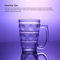 Acrylic Reflective Display Board with purple lighting for enhanced photography effects