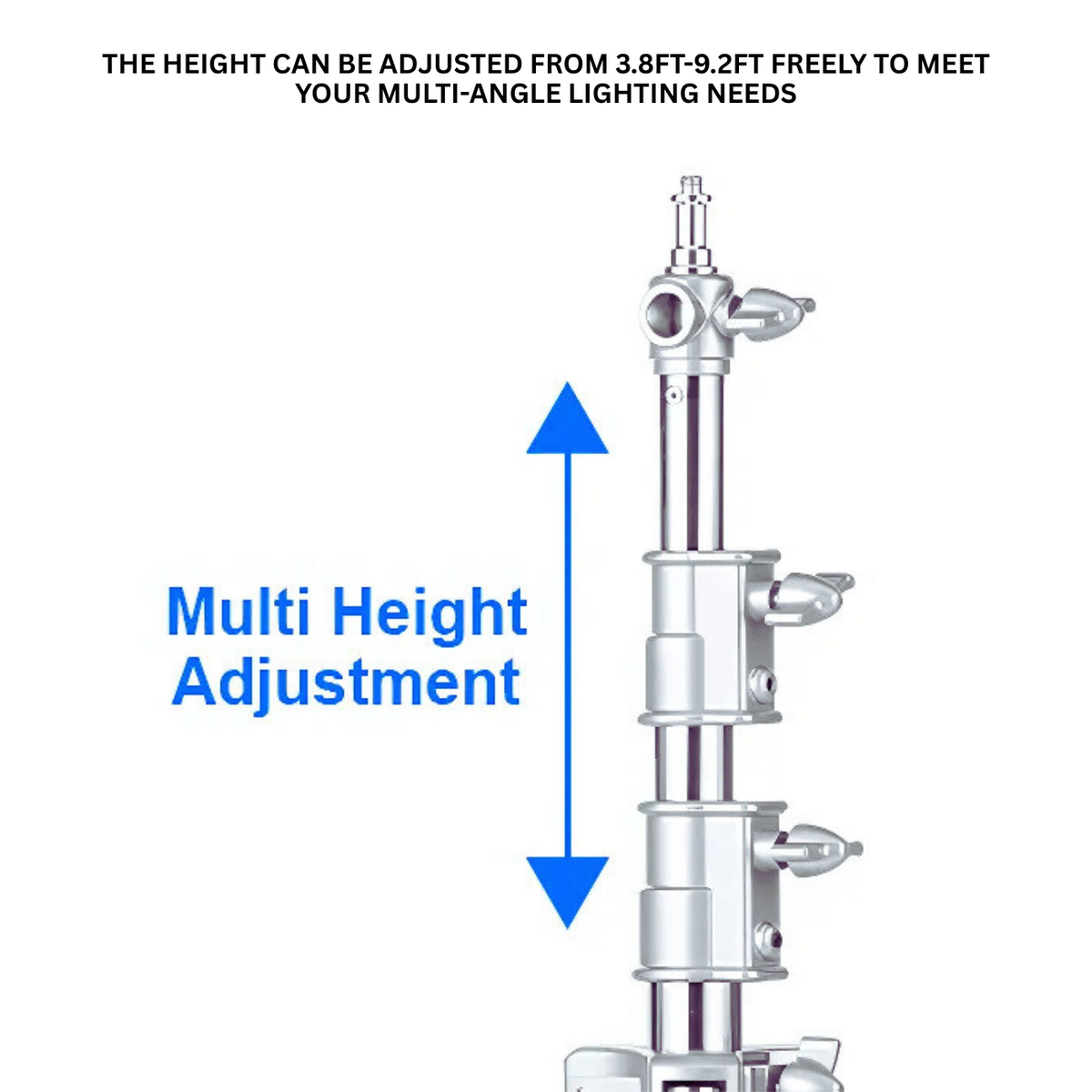 2.8m Photography Light Stand Stainless Steel With Air Cushion Aluminum Camera Adjustable Light Stand