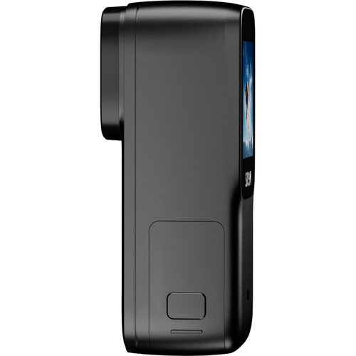 Side view of VMIDirect AI Recognition Sports Action Camera featuring a sleek design and compact size