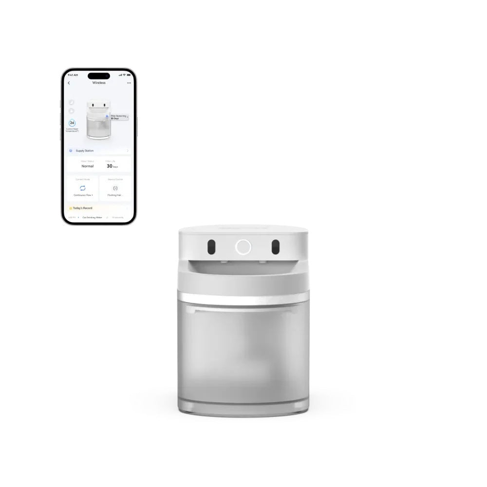 AI Wireless Water Fountain for pets with smart app control for hydration convenience