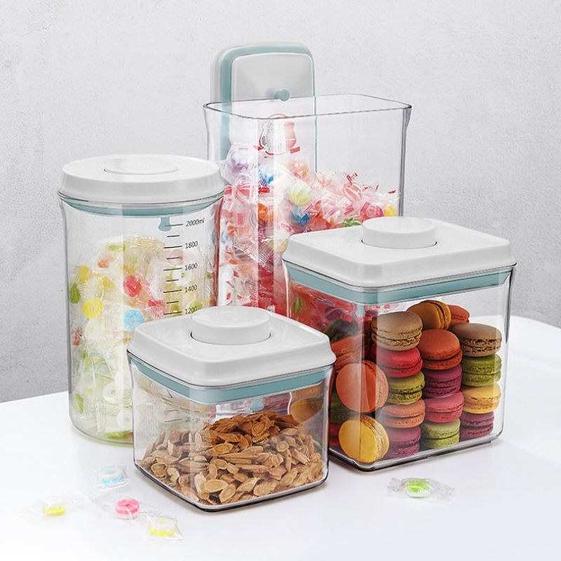 Set of VMIDirect airtight milk powder storage container for snacks, candies, and macarons, with clear lids