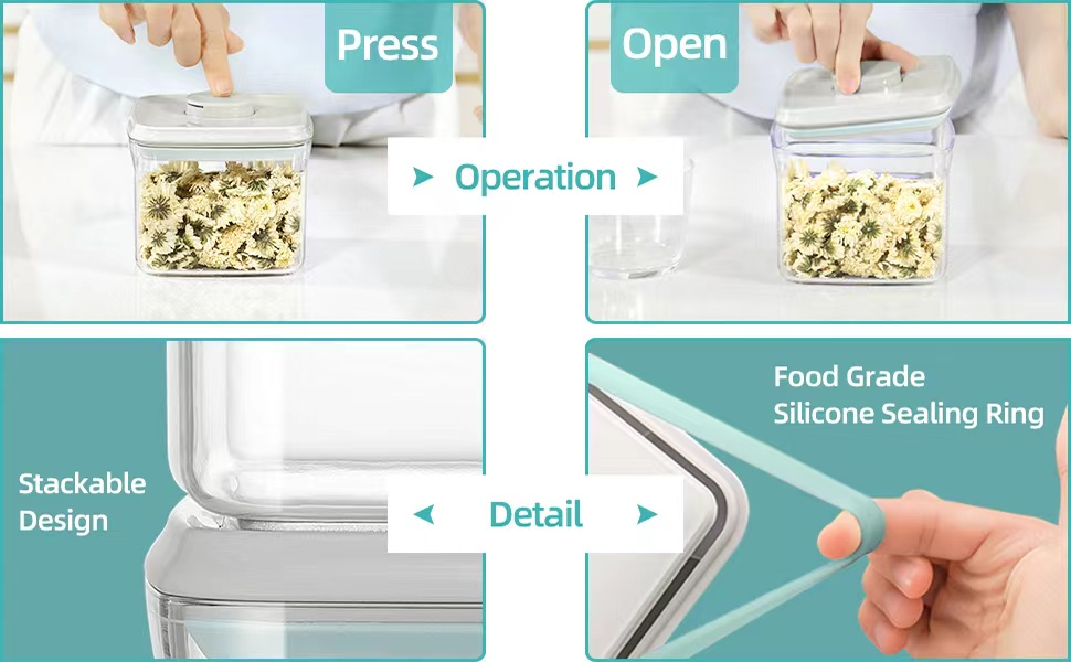 VMIDirect airtight milk powder storage container with stackable design and food grade silicone sealing ring