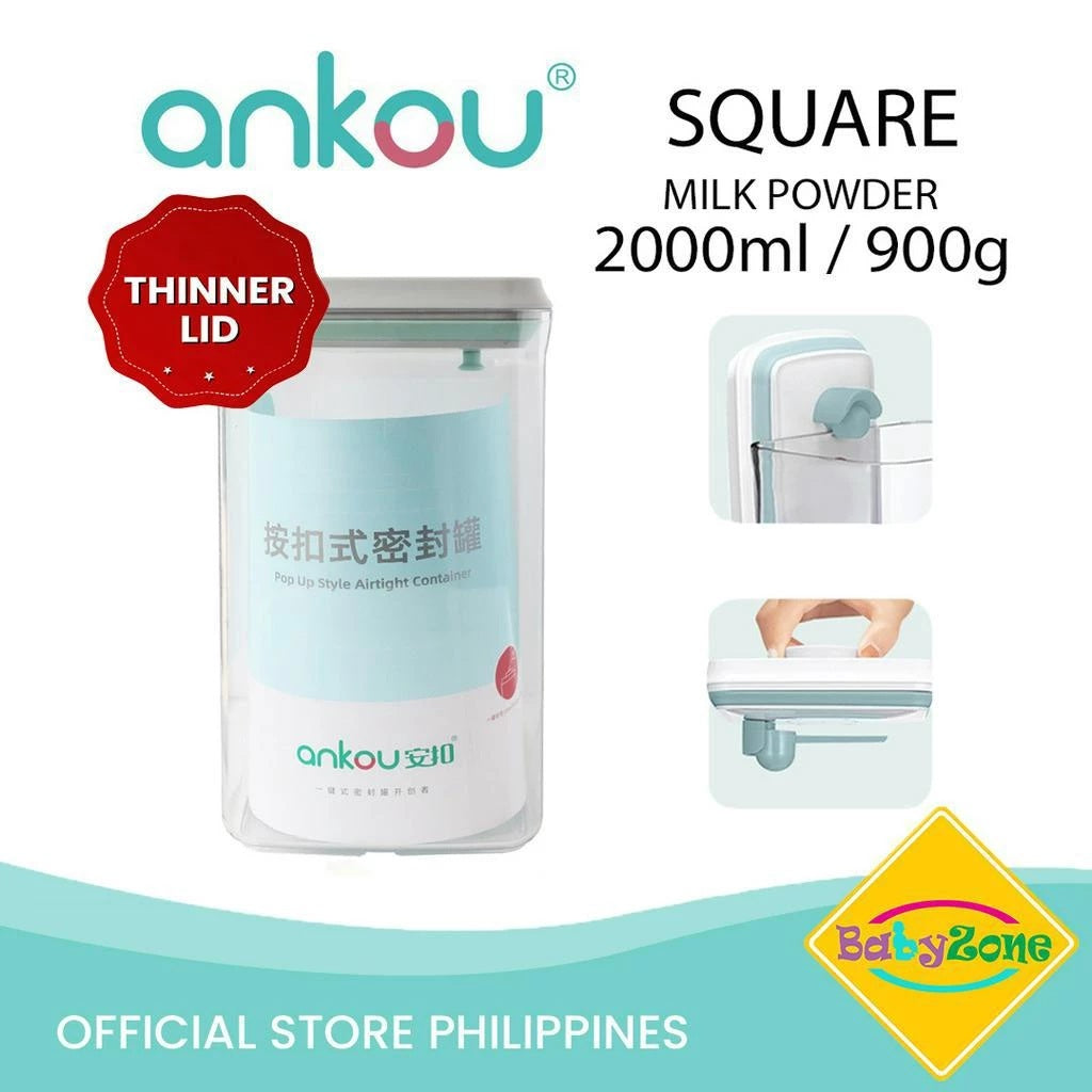 Square airtight food storage container by VMIDirect, 2000ml capacity for fresh and organized ingredients