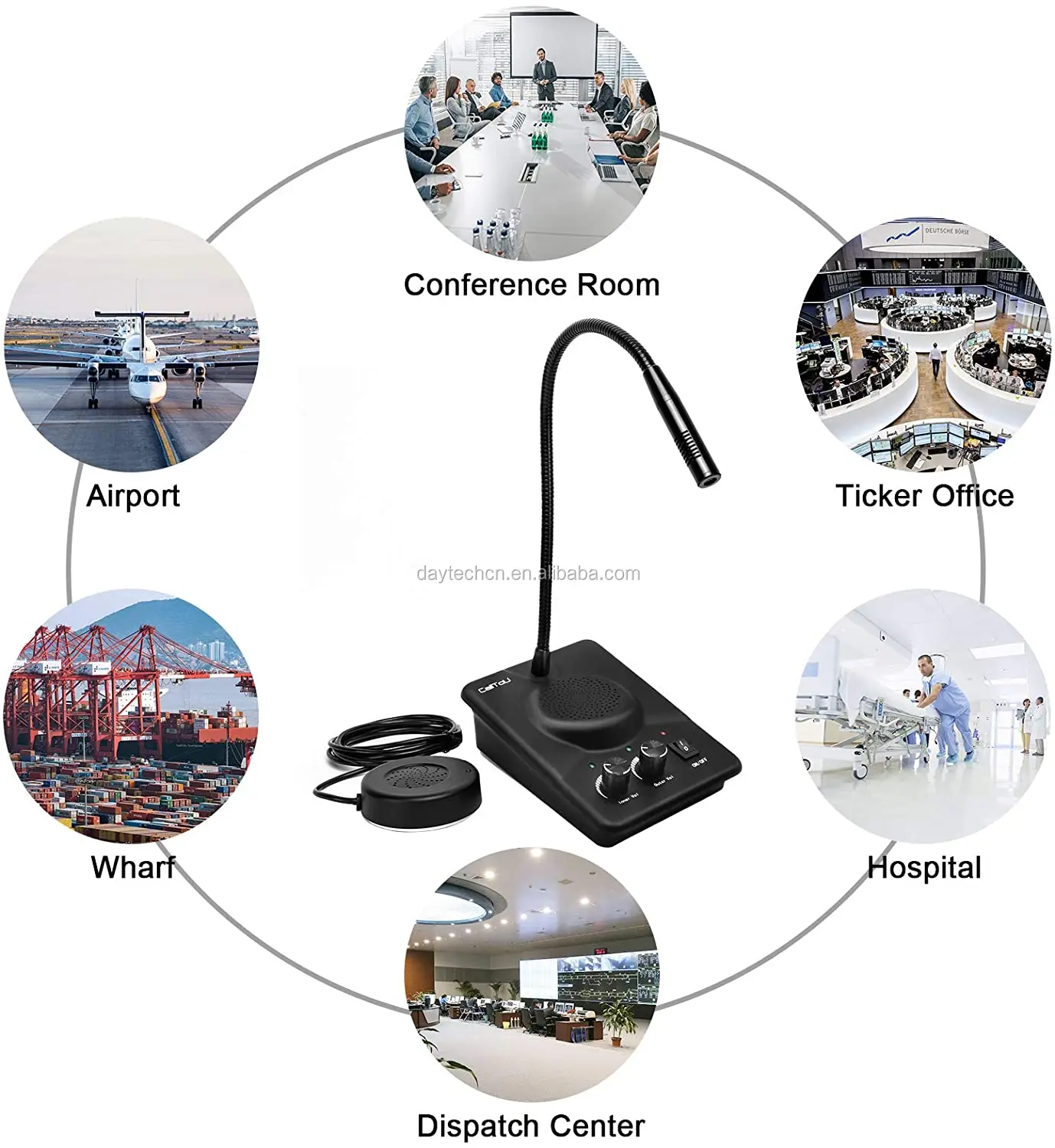 Anti-Interference Window Microphone with flexible gooseneck for conference rooms and professional environments