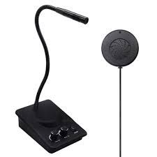 Anti-Interference Window Microphone with flexible gooseneck and control base for clear audio