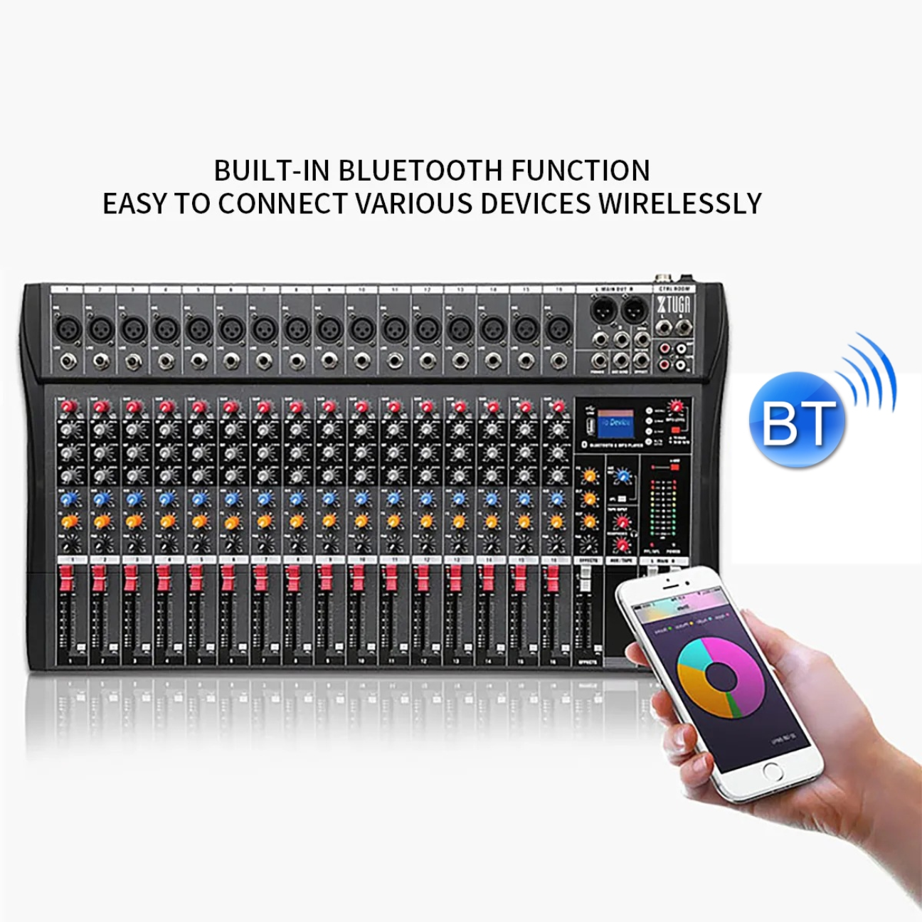 Professional Audio Mixer Console with Bluetooth Function for Wireless Device Connection
